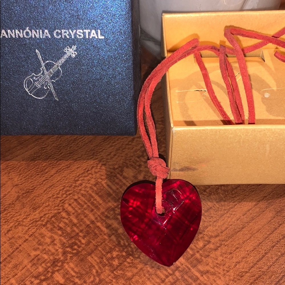 Swarovski deep red heart crystal pendant